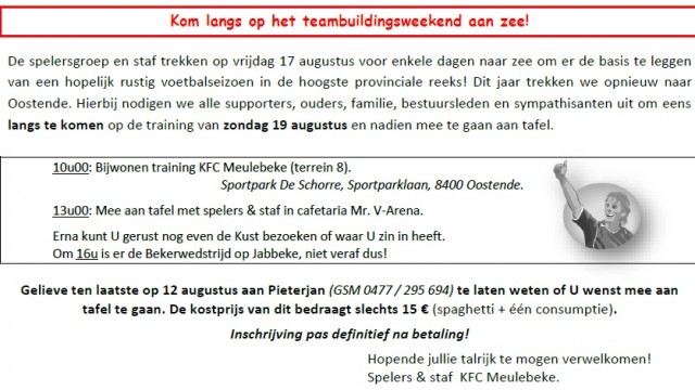 uitnodiging teambuilding 2018